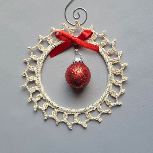 Glittery Christmas Ball Wreath Ornament