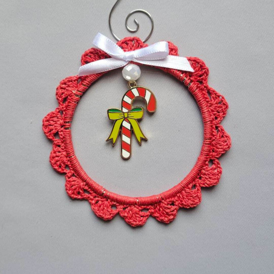 Candy Cane Wreath Ornament