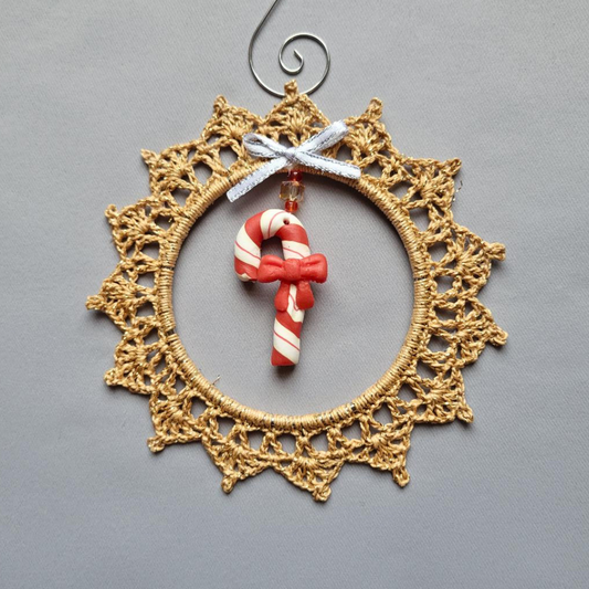Fat Candy Cane Wreath Ornament