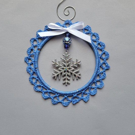 Blue Snowflake Wreath Ornament