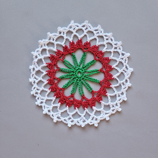 True Blue 5 1/2" Christmas Doily