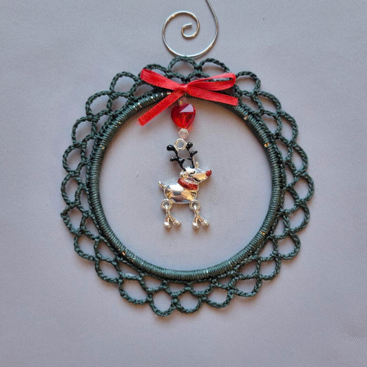 Shiny Rudolph Wreath Ornament