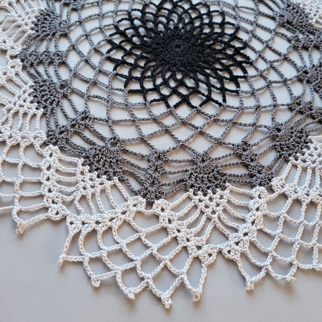 Black & Grays 13 1/2" Doily