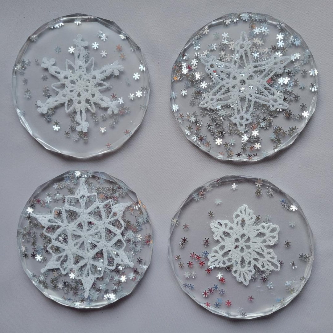 Sparkly Snowflake Coaster Set