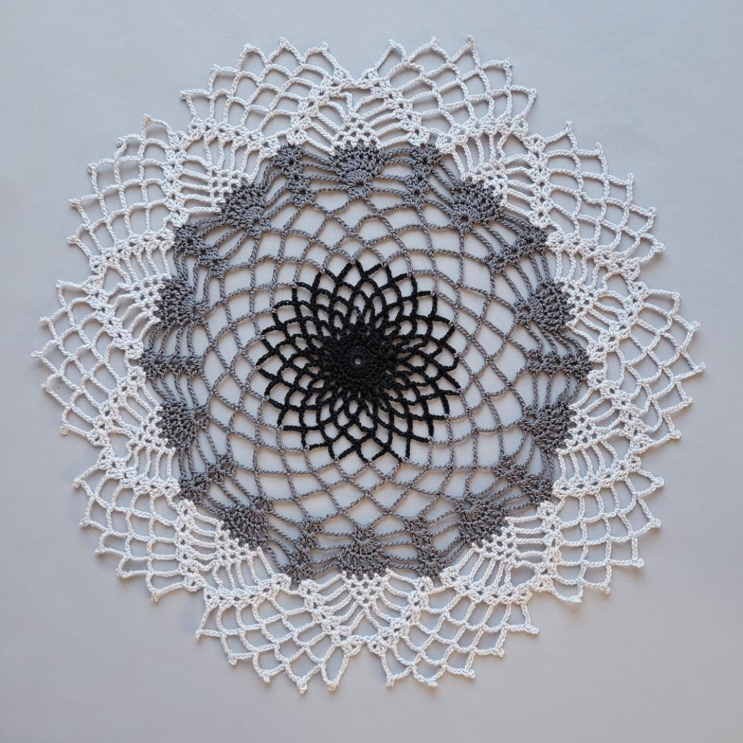Black & Grays 13 1/2" Doily