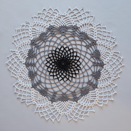 Black & Grays 13 1/2" Doily