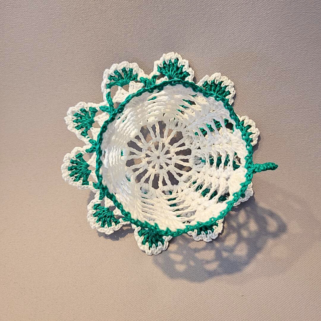 White Teacup with Teal Trim