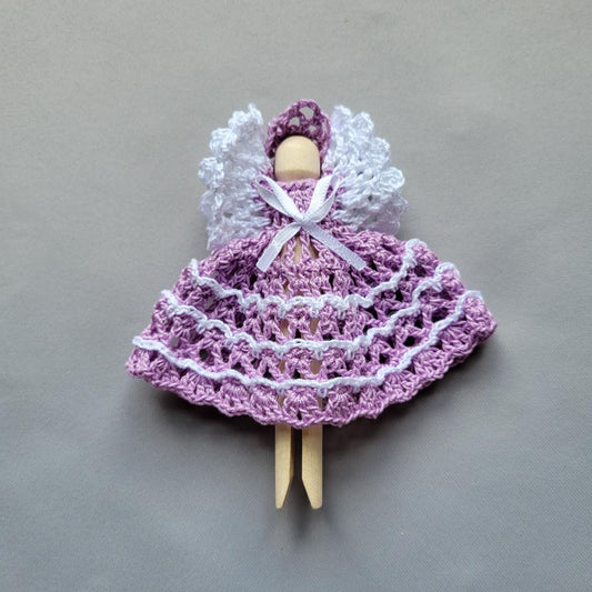 Lavender Clothespin Angel