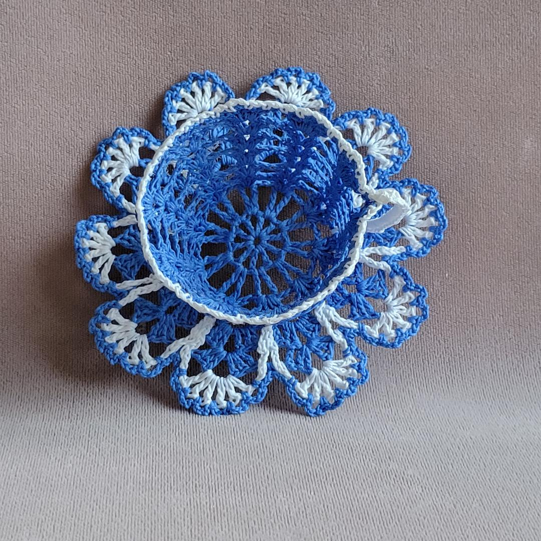 Blue Teacup with White Trim