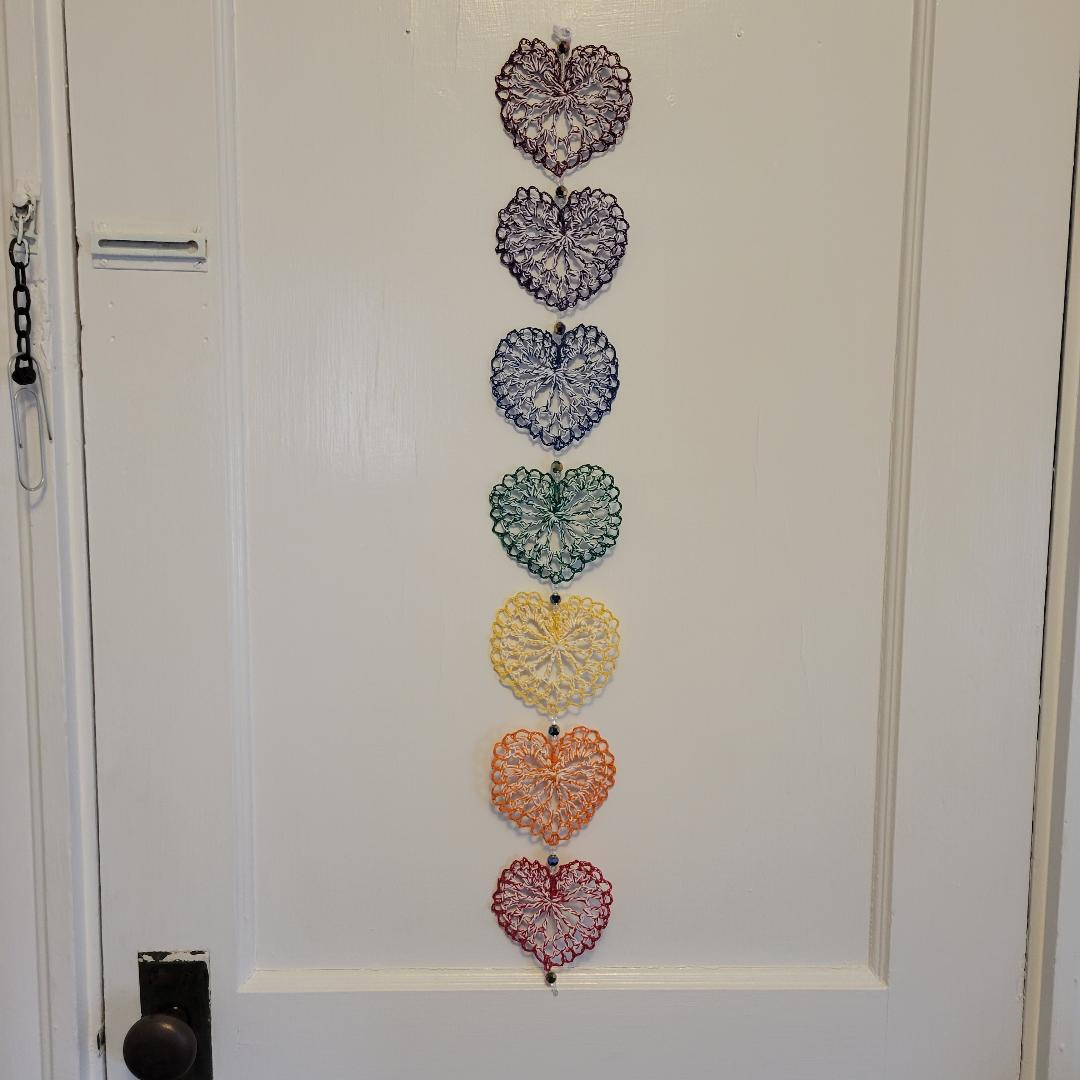 Chakra Hearts Wall Hanging