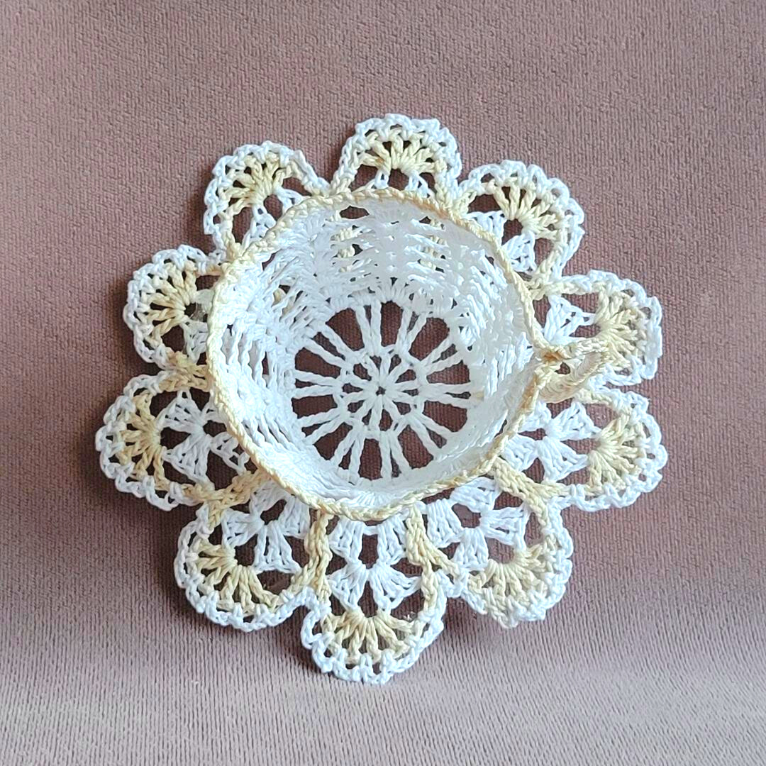 White Teacup with Ecru Trim