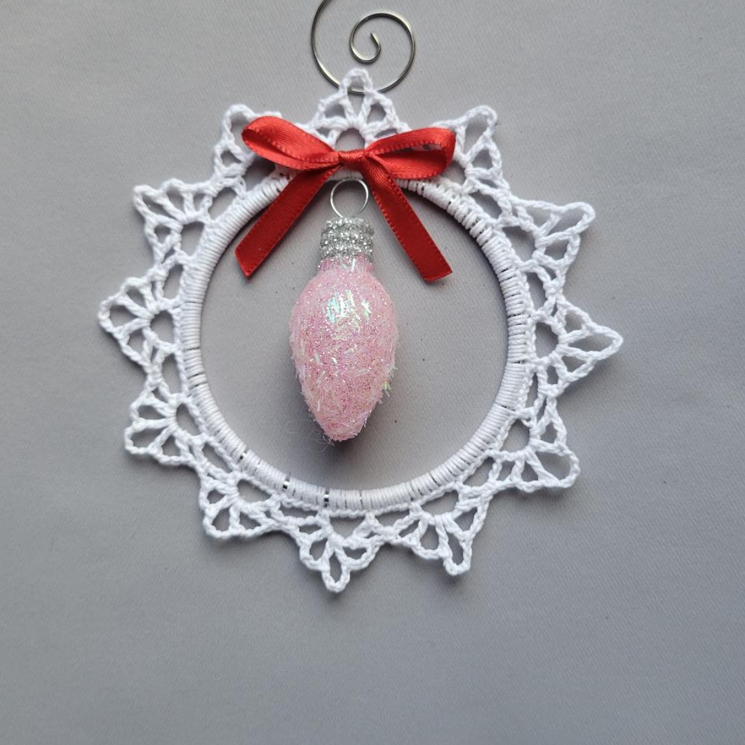 Pink Light Bulb Wreath Ornament