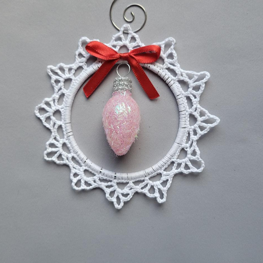 Pink Light Bulb Wreath Ornament