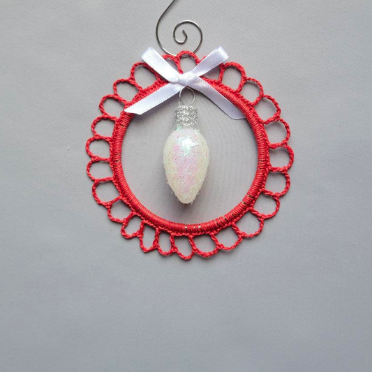 White Light Bulb Wreath Ornament