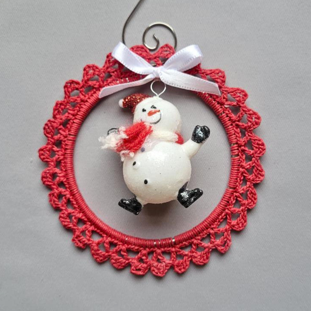 Chunky Snowman Wreath Ornament
