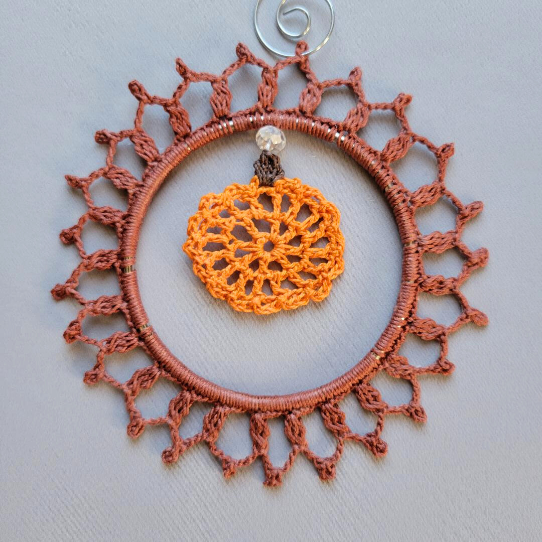 Lacy Rust Pumpkin Wreath