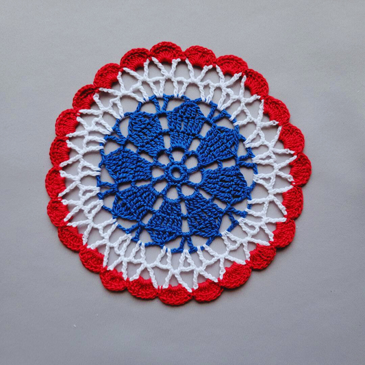 Beautiful Small Patriotic 7" Doily