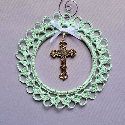 First Communion Cross Wreath Ornament