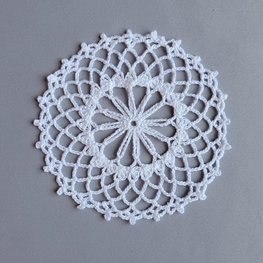 White True Blue 5" Doily