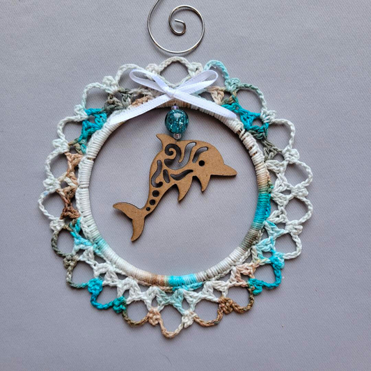 Filigree Dolphin Wreath Ornament