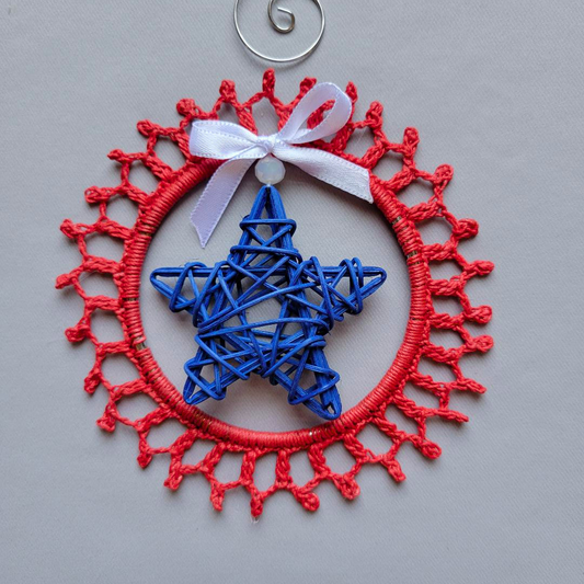 Blue Star Wreath Ornament