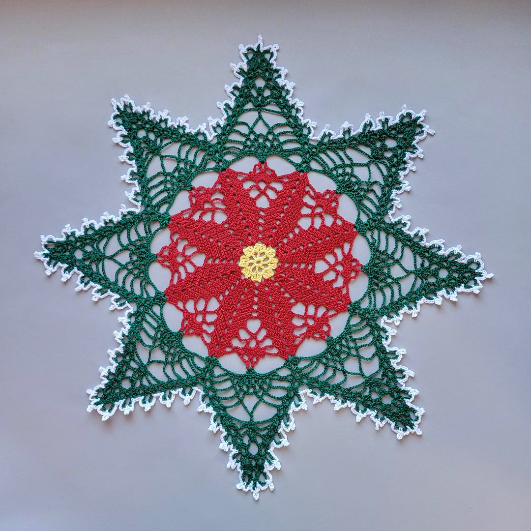 Poinsettia Star 17" Doily