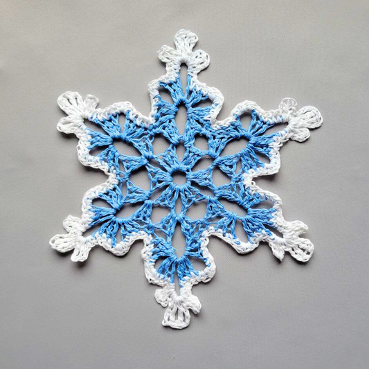 Blue and White Giant Snowflake