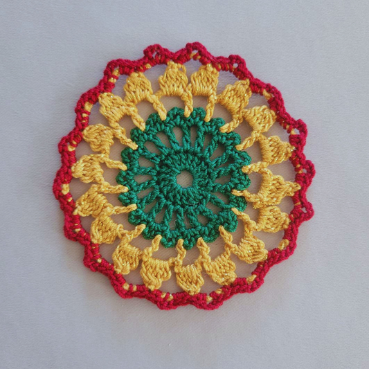 Teeny 3 1/2" Christmas Doily