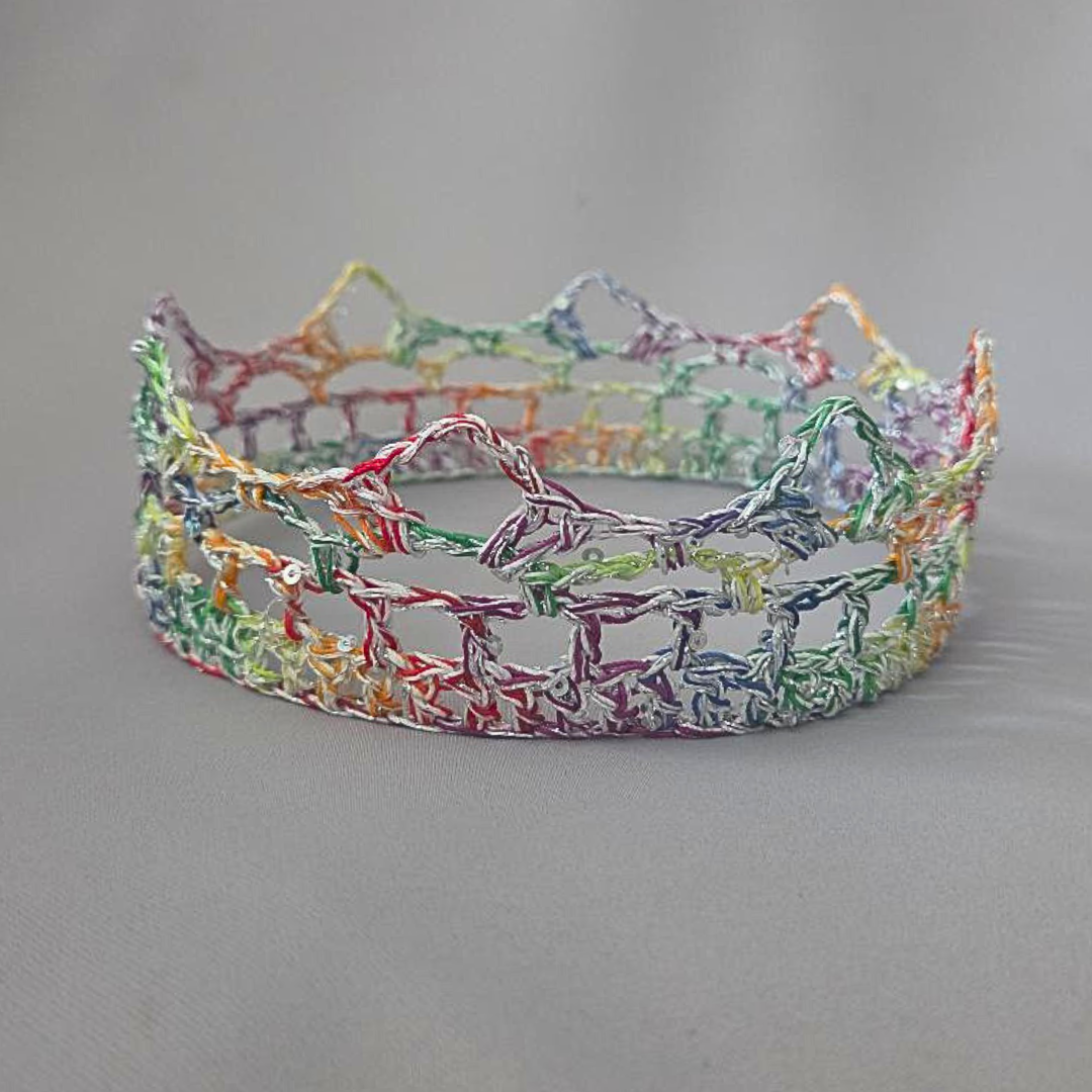 Rainbow/White/Silver 6" Crown II