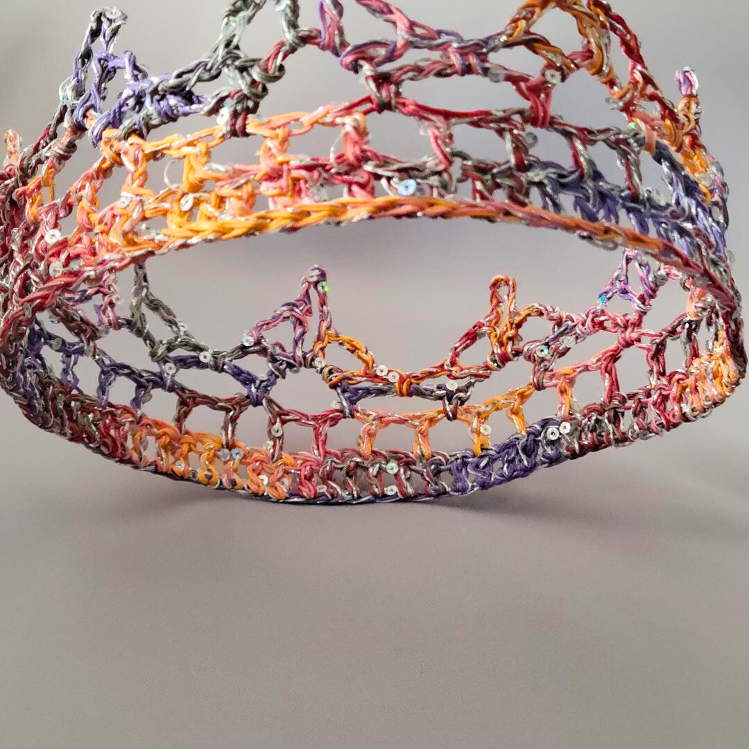 Tie Dye/Silver 6" Crown