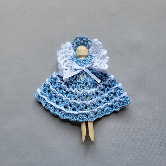 Baby Blue Clothespin Angel