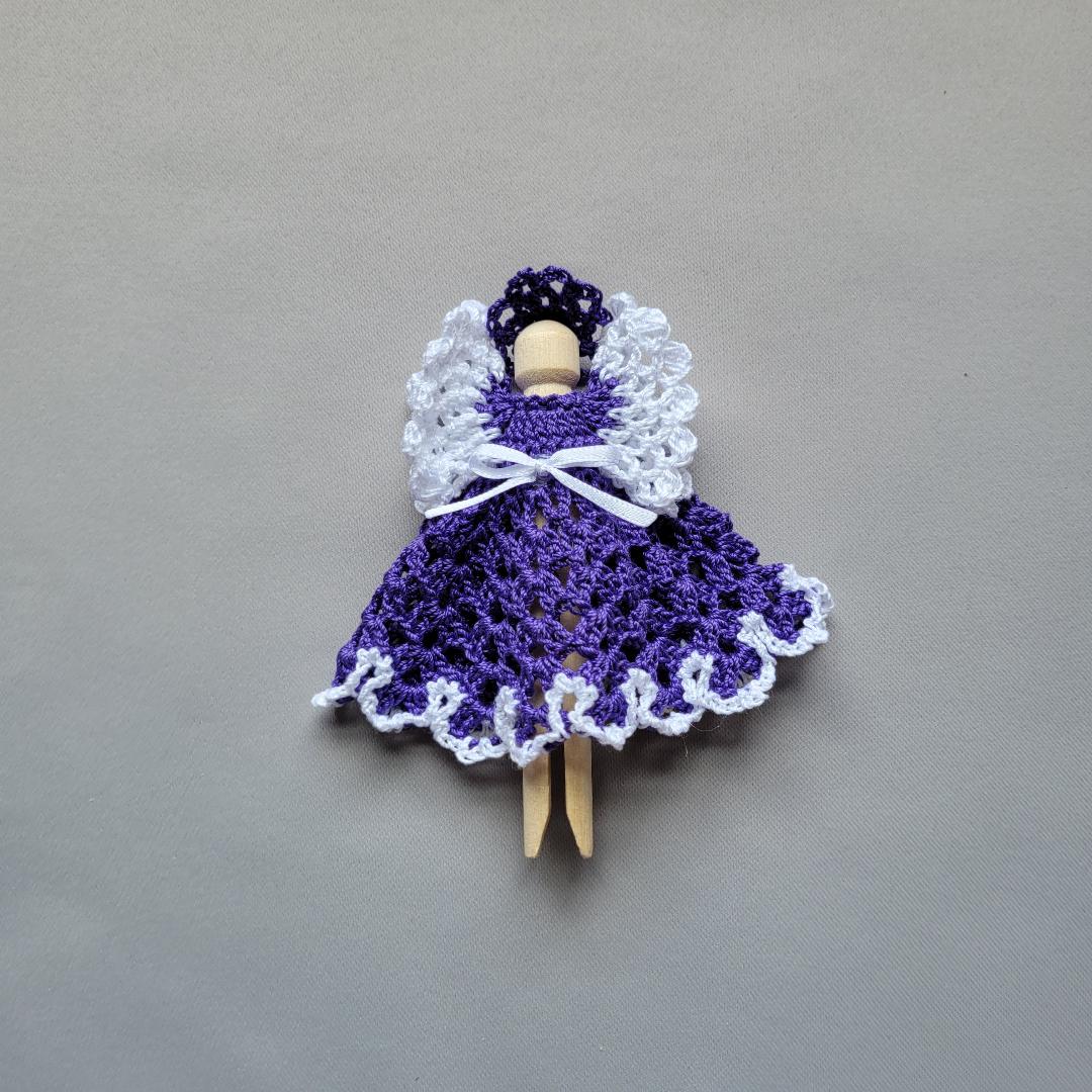 Purple Dreams Clothespin Angel