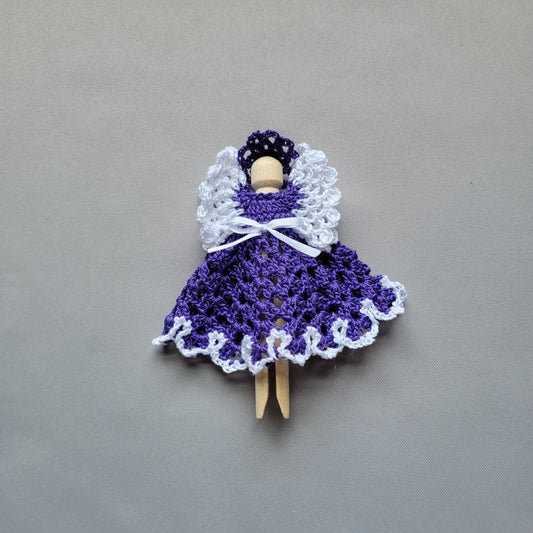 Purple Dreams Clothespin Angel