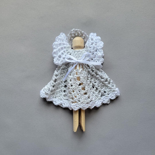 Sweet Silver Clothespin Angel