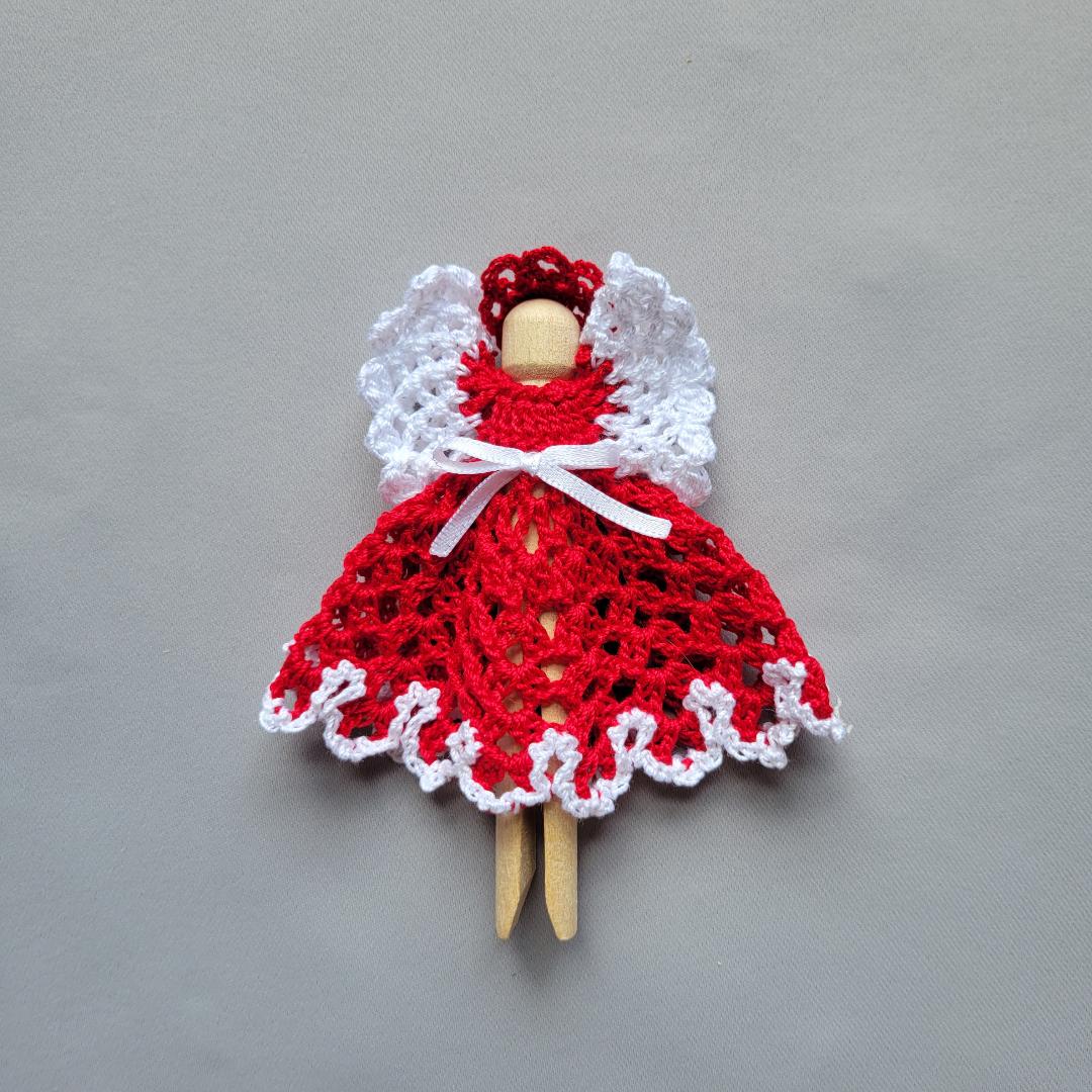 Red-y for Love Clothespin Angel