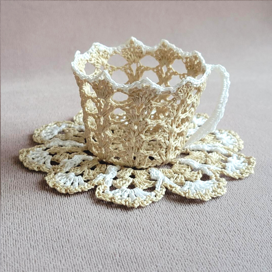 Beige Teacup with White Trim