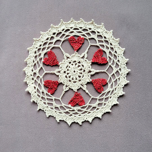 Heartblossoms 7" Doily