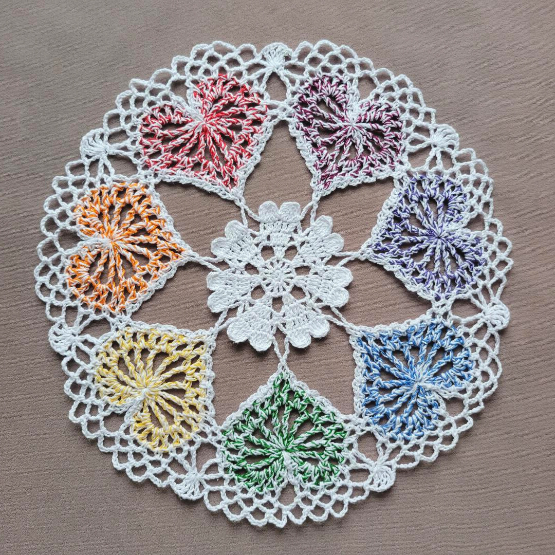 Chakra Hearts 12" Doily