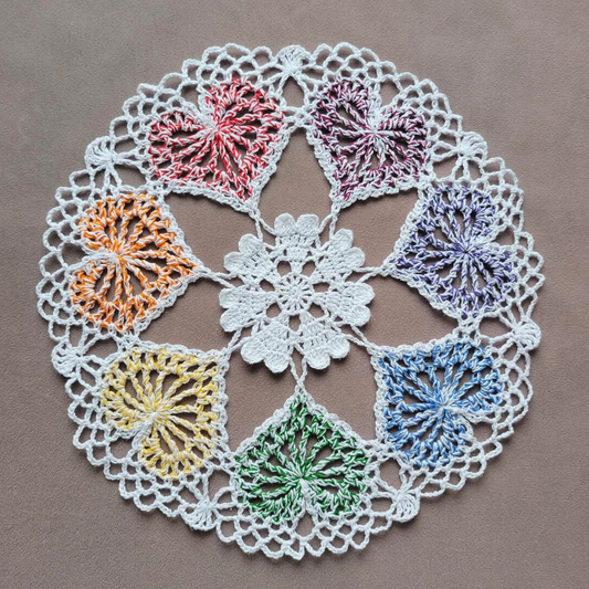 Chakra Hearts 12" Doily